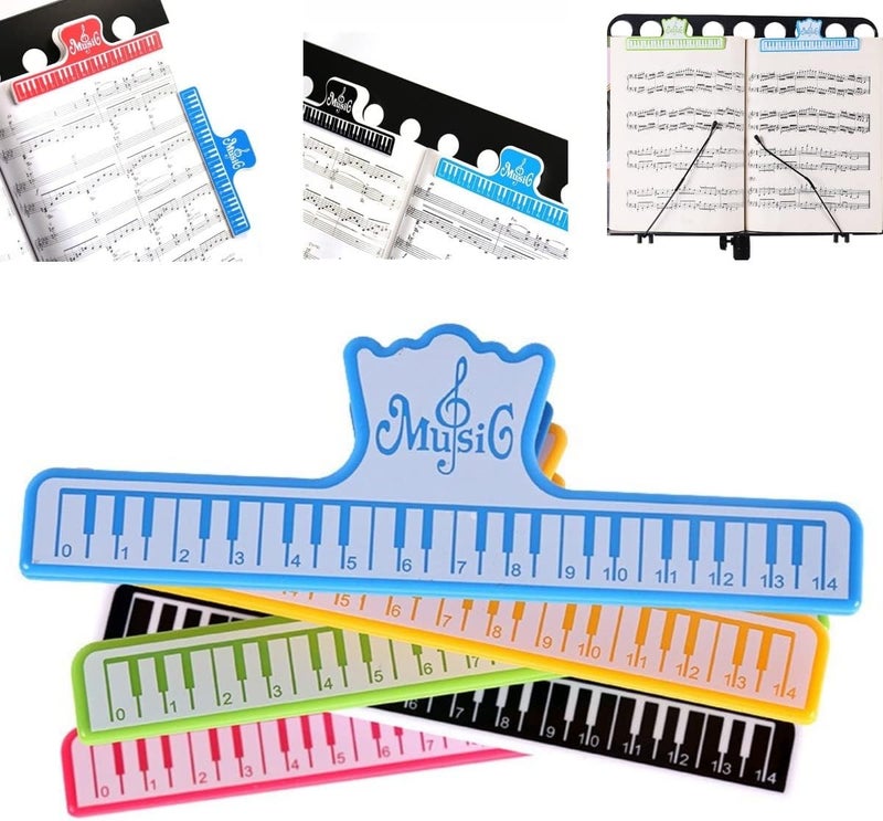 CCeCCe 5 Pack Music Book Clip to Hold Book Open Music Page Paper Sheet Note Holder Clips for Music Reading Stand Guitar Piano Violin Cello Flute Musical Instrument Player Musician - Image 1